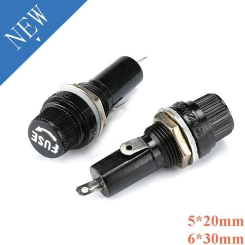 5*20mm 6*30mm Fuse Holders 5x20mm 6x30mm Insurance Tube Socket Fuse Holder Panel Mount glass Fuse Holder 5*20 6*30 5x20 6x30
