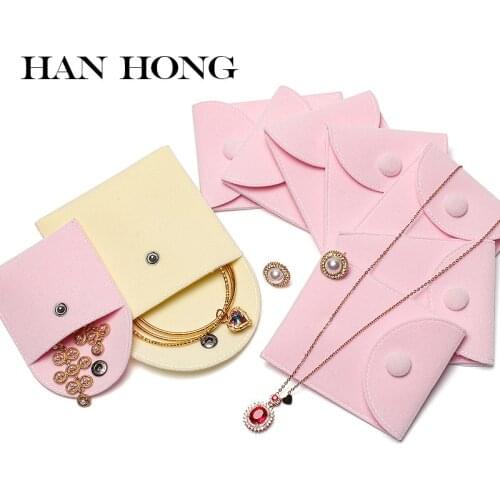 Thickened Fleece Jewelery Bag Snap Jewelry Jewelry Package Bag Jewelry Storage Flannel Bag packaging jewlery packaging