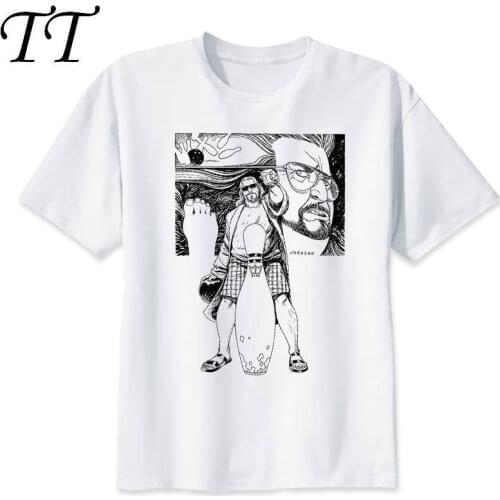 The big lebowski dude TShirt men boy Summer O Neck white youth t shirt casual white print anime t-Shirts men top tees M8064