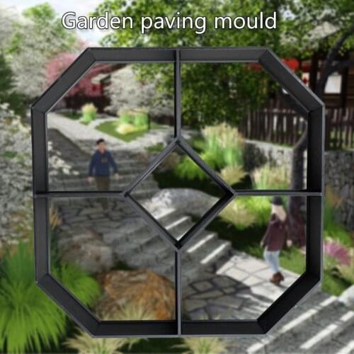 Imitation Wood Grain DIY Path Maker Paving Cement Brick Mold Stepping Pavement