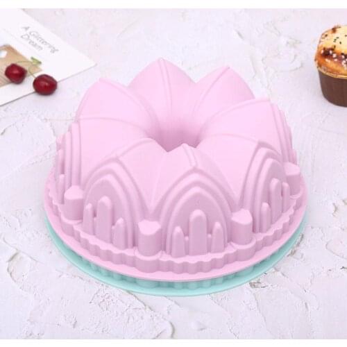 3D Silicone Pastry Cake Mold DIY Baking Dessert Mousse Cake Baking Tools Art Cake Baking Tray Tool Model Castle Shape 22x9cm