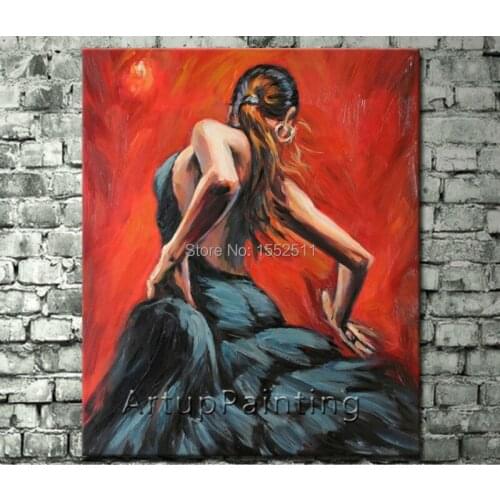 Spanish Flamenco Dancer painting latina woman Oil painting on canvas hight Quality Hand-painted Painting latina 11