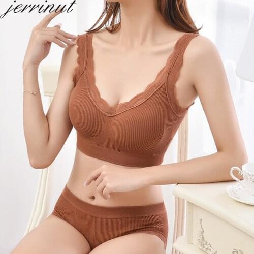 Jerrinut Women Lace Bra Sets Push Up Bra Set Seamless Padded Bralette Top Lingerie Set Underwear Women Set Bra and Panty Set