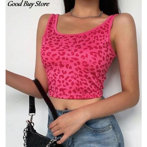 Summer Party Clubwear Sleeveless Tank Top Leopard Print Vest Women Casual Tube Tops Knitted Clothes Female Pullover Cami Slim