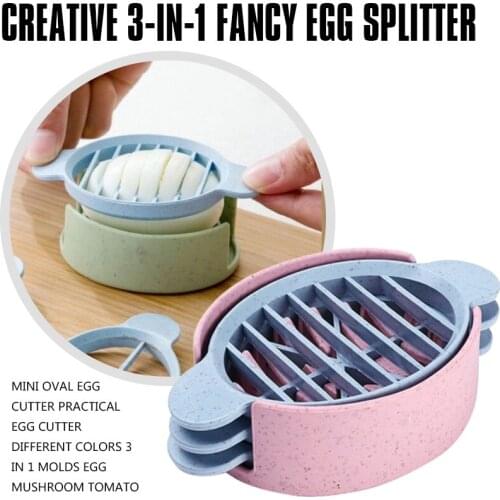 Mini Oval Egg Cutter Practical Egg Cutter Different Colors 3 In 1 Molds Egg Mushroom Tomato Slicer Kit