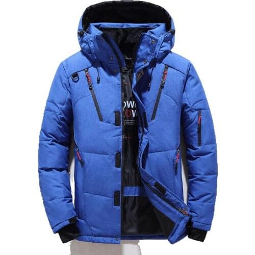 ZOZOWANG brand mens winter coat casual hat detachable white duck down jacket for men warm windbreaker doudoune hiver homme