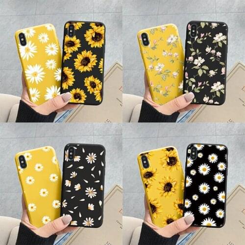 Sunflowers Daisy Soft Phone Case For iPhone 7Plus XR XS Max 10 6 6S 7 8 Plus SE 2020 12 11 Pro Max Mini Funda Back Cover Flowers