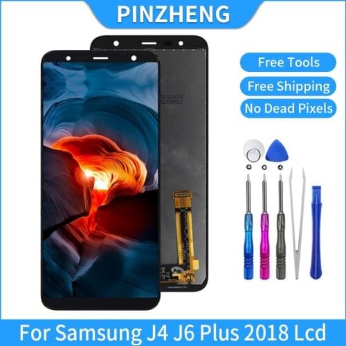 PINZHENG Original LCD For Samsung Galaxy J4 J6 Plus J415 J610 J415F J610F OLED LCD Display Screen Digitizer Assembly Replacement