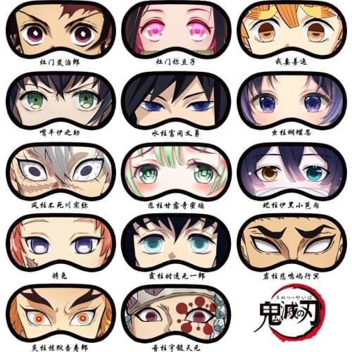Lovely Japanese Anime Demon Slayer Nezuko Eye Patch Cartoon Face Anime Sleep Blindfold Sleeping Blindfolds Soft Casual Eyes Mask