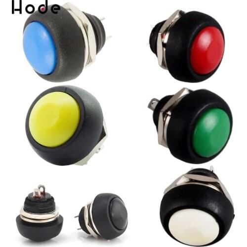 PBS-33B Black Red Green Yellow 12mm Waterproof Momentary Push button Switch Sales self reset