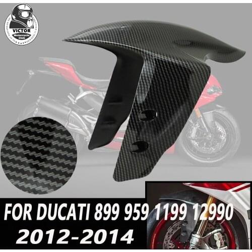 For DUCATI 899 1199 ABS Plastic Front Fender Splash Mud Dust Guard Mudguard Carbon Color for Ducati 959 1299 2012 2013 2014