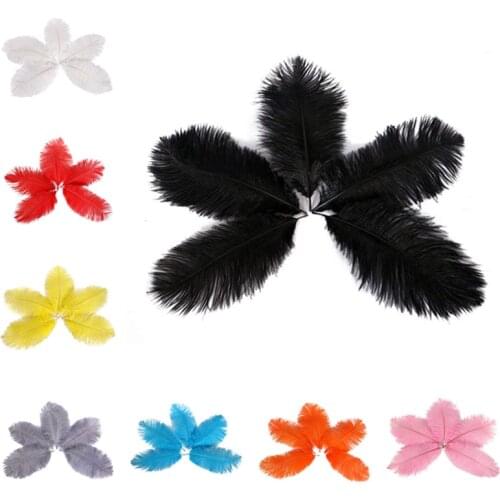 10Pcs/lot fluffy Natural dyed Ostrich Feathesrs plumes DIY feathers for decoration crafts Jewelry Making Wedding plumas 15-20CM