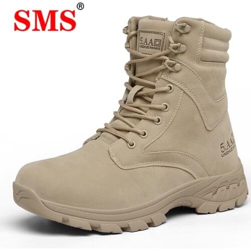 SMS New Winter Climing Shoes Military Boots Outdoor Hiking Boots Men Special Force Desert Tactical Combat Ankle Boots Work Boots