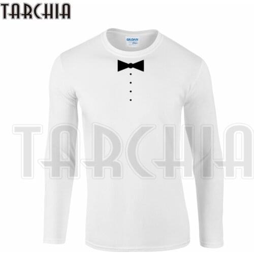 TARCHIA Free Shipping Big Sale 3D Neckwear Mens Long Sleeve Tie T-Shirt 100% Cotton Boy Women Wear Fashion T Shirt Plus Size