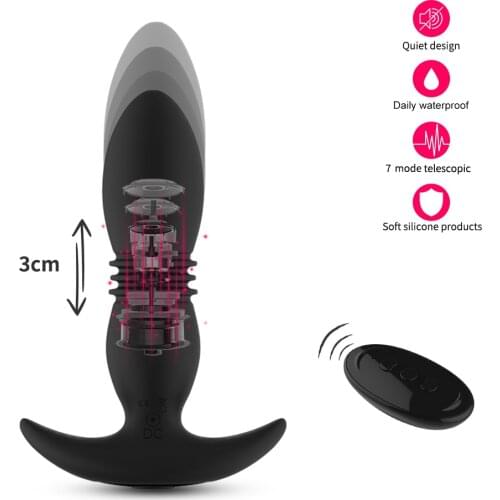 Telescopic Vibrator Anal Plug Sex Shop Prostate Massage Stimulator Female Masturbator Butt Plug Anal Beads Sex Toys for Couple