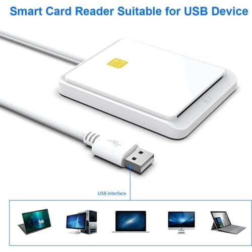 USB 2.0 Smart Card Reader Memory for ID Bank SIM CAC ID Card Cloner Connector Adapter for Windows XP Windows 7/8/8.1/10