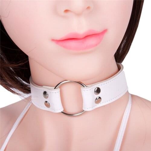 PU Leather Neck Collars Necklace Choker Fetish Slave Sex Toys for Women Sexy Ring Adult Games Bed Bondage Restraint Sex Products