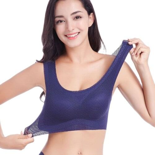 Women Plus Size Padded Sleep Bra Sexy Lace Vest Underwear Seamless Wire Free Full Cup Breathable Everyday Night Bra M to 7XL 90C