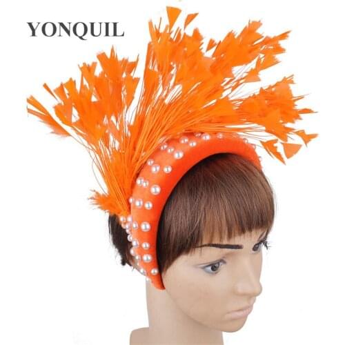 Elegant Ladies Female Fashion Headwear Fancy Feather Hair Fascinator Hat Accessories Bride Event Banquet Headdress For Womens