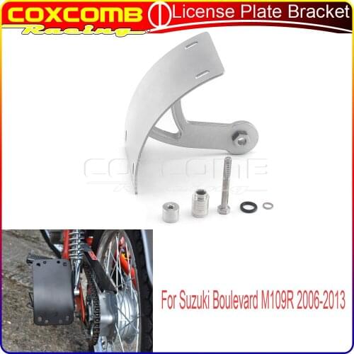 For Suzuki Boulevard M109R 2006-2013 Motorcycle Parts Swingarm Aluminum Side Curve License Plate Tag Number Bracket 1PCS