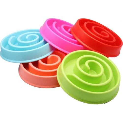 1 Pcs Pet Dog Feeding Food Bowls Puppy Slow Down Eating Feeder Dish Bowl Pet Dogs Supplies 4 Colors