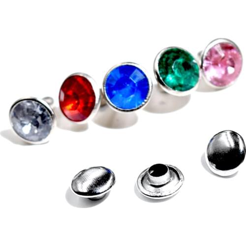 100 sets Diamond Rivets clasp 8mm tape rivets Sided buttons DIY accessories Double-sided rivet Many colors mixed buckle