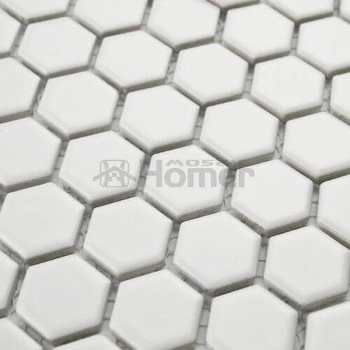 12x12" hexagon matt white ceramic mosaic tiles, kitchen wall mosaic tiles for home decoration kitchen backsplash bathroom