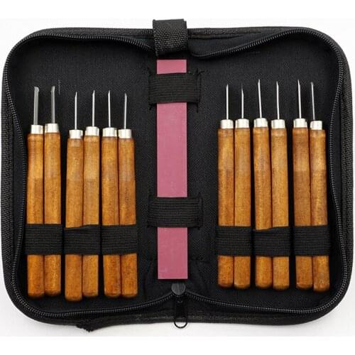 14 Pcs/set Wood Carving Tool Kit with Grinding Stone Multi-function Cutter Knife Tools for Carving Wood Hand Tool Set