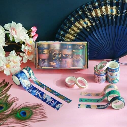 20 Rolls DIY Crafts Arts Scrapbooking Washi Tape Set Ancient Art Decor Masking Tapes With 8mm 15mm 30mm Hot Stamping Tapes