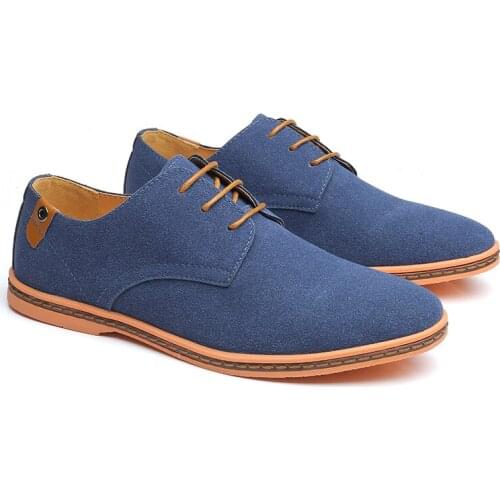2020 Autumn Brand Men Suede Leather Men Shoes Oxford Casual Classic Sneakers For Men Comfortable Flats Footwear Big Size 38-46