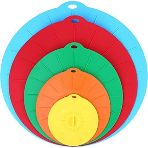 5 pcs Silicone Kitchen Storage Organization Microwave Bowl Cover Reusable Food Wraps Cooking Pot Pan Lid Cover Accessories
