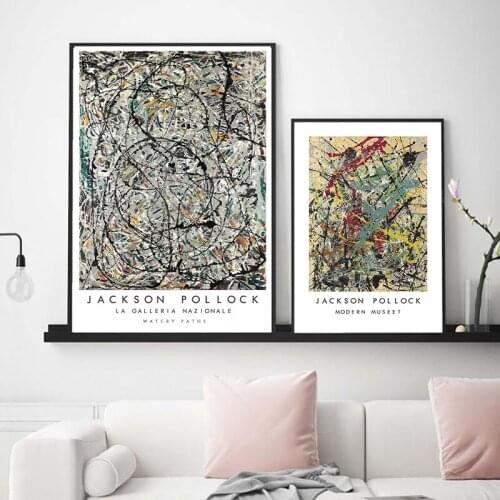 Jackson Pollock Abstract Painting Fine Art Poster Gallery Wall Art Canvas Prints Wall Pictures for Living Room Home Decor
