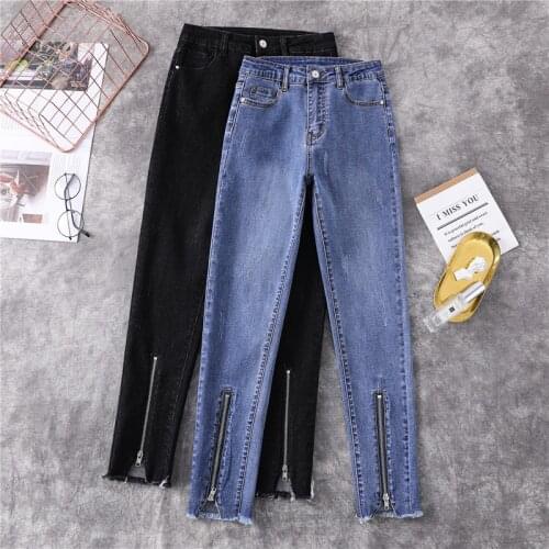 Spring Plus Size 5XL Jeans Women High Waist Fashion Zipper Pencil Jeans Female Casual Stretch Nine Points Denim Pants Tide H1434