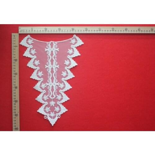 Scalloped Flower Lace Applique Patches Collar High Quality Elegant Wedding Bridal ornament Accessories DIY cotton Material