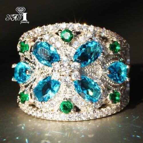 YaYI Fine Jewelry Fashion Princess Claw Set Cut White Cubic Zirconia Silver Color Engagement Wedding Party Lovers Gift Rings