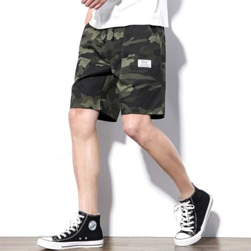 Camouflage leisure pants mens fashion trend of summer with loose five straight mens sports pants pants in the male