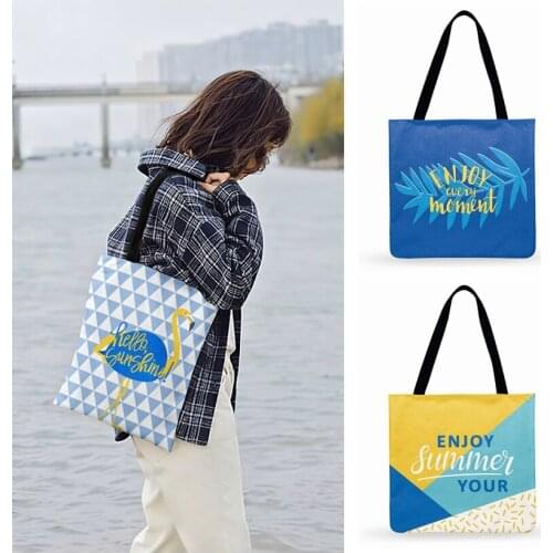 Scandinavian Art Geometric Painting Print Tote Bag For Women Casual Tote Ladies Shoulder Bag Outdoor Shopping Bag Beach Bags