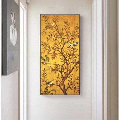 Fortune Tree and Birds Canvas Paintings Posters and Prints Wall Art Picture for Living Room Home Decoration