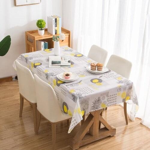 Creative Nordic Style Waterproof Oil-proof Thickened Tablecloth Home Coffee Table Lemon Table Cloth Set No Wash Cover Cloth