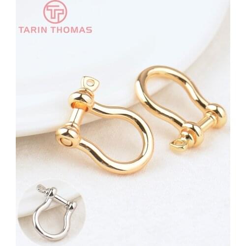 4PCS 14x18.5MM Platinum Color Brass Necklace Bracelet Connector Clasps Keychain High Quality DIY Jewelry Making Findings