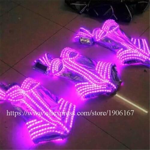 Hot Sale RGB LED Evening Dress Women Costume Clothing Colorful Led Luminous Carnival Sexy Clothes Suit Growing Stage Dance Wear