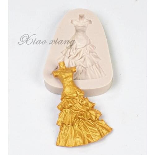 Luyou 1pc Dress Silicone Cake Molds Resin Mold Cake Decorating Tools Kitchen Baking Tools Baking Accessories Cake Tools FM1136