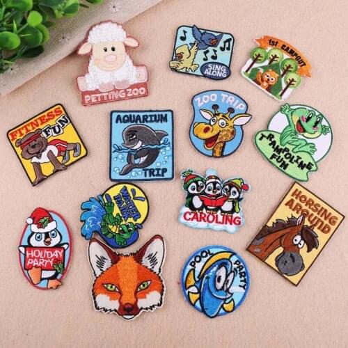 Cute cartoon high-end hand-burned side ring, material-preserving small animal world clothes decoration patch sticker
