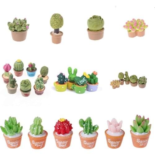 1/2/5Pcs Miniature Plants Cactus Bonsai for Dollhouse Decor Mini Pretend Play Miniaturas Blyth Barbi Doll Accessories Toy random