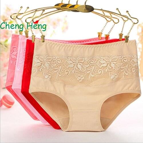 CHENG HENG Fashion New Cotton Lace Side Waist Womens Underwear Hips Belly Womens Cotton Briefs