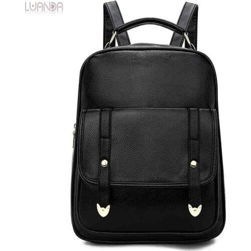 Fashion Backpack Women Leather Backpacks Teenager For Girls High Quality School Shoulder Bag Rucksack Brand Casual Knapsack