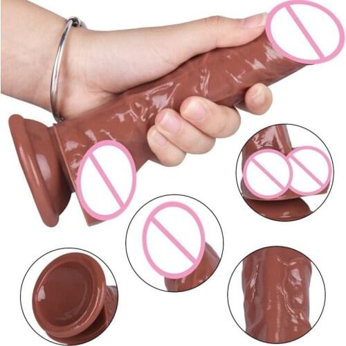 Soft male Penis jelly Dildo masturbator G-spot Anal Vagina Sucker Dildo Orgasm Sex toys for Women intimates Goods sex shop sey