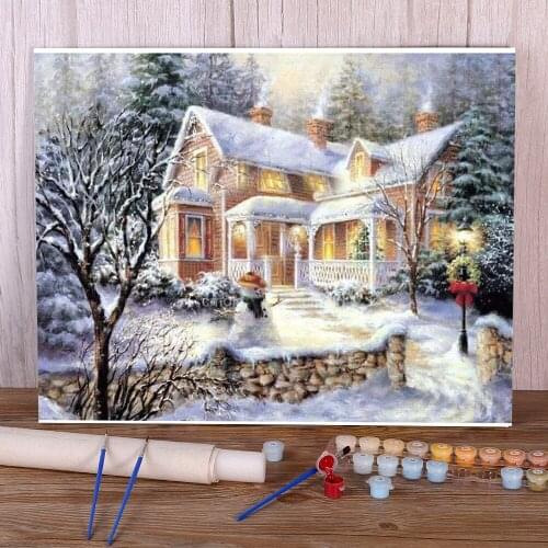 Christmas Ball With Snow DIY Paint By Numbers Package Acrylic Paints 50*70 Painting On Canvas Paintings For Kids Art