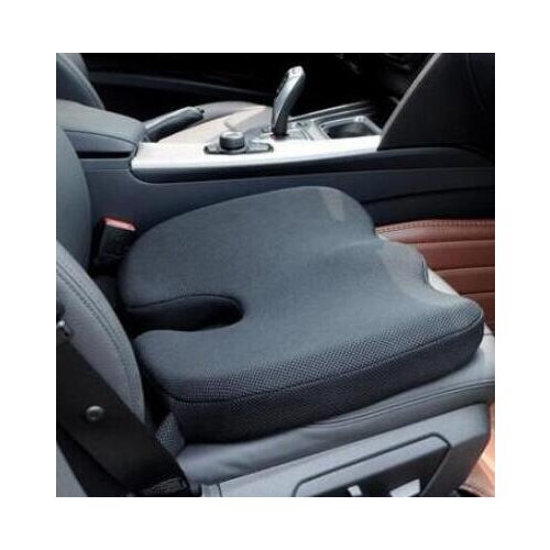 Non-slip Memory Foam Cushion, Adjustable Comfortable Car Seat Pad, Adult Car Seat Booster Cushions for Office Home Auto Black