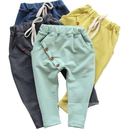 Boys Pants Kids Spring Autumn Clothes Children Harem Pants for Baby Boy Trousers three buttons cotton toddlers solid